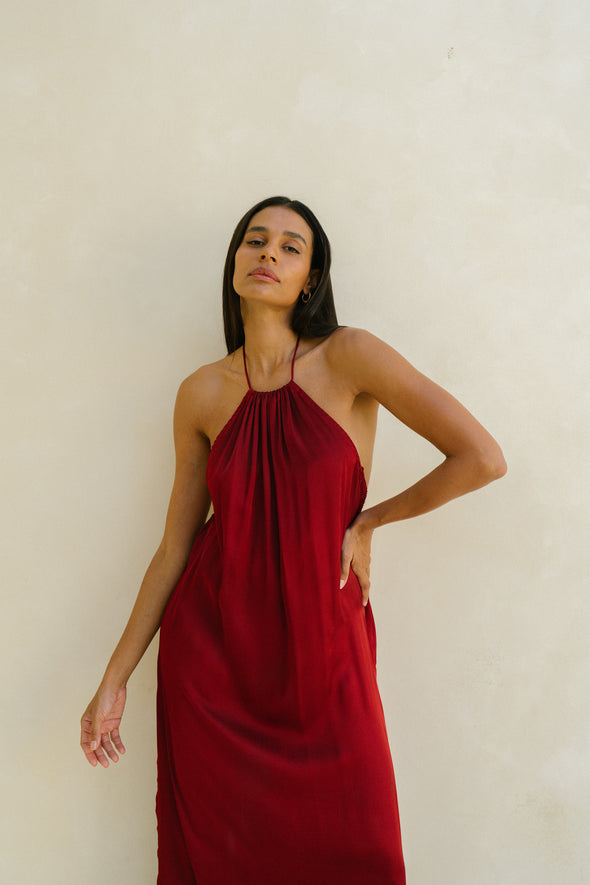 CEI DRESS deep cherry