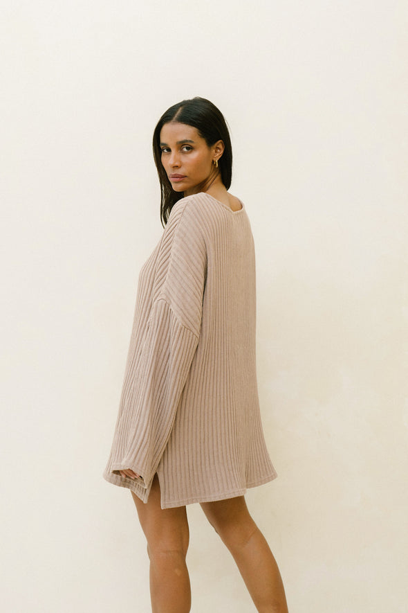 SWEATER DRESS almond