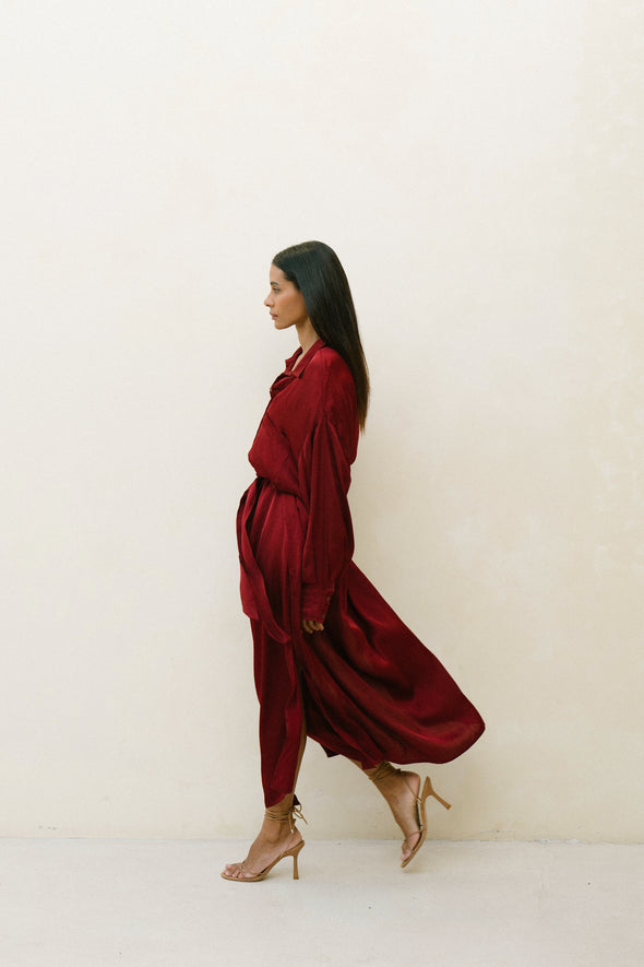 INGE DRESS deep cherry